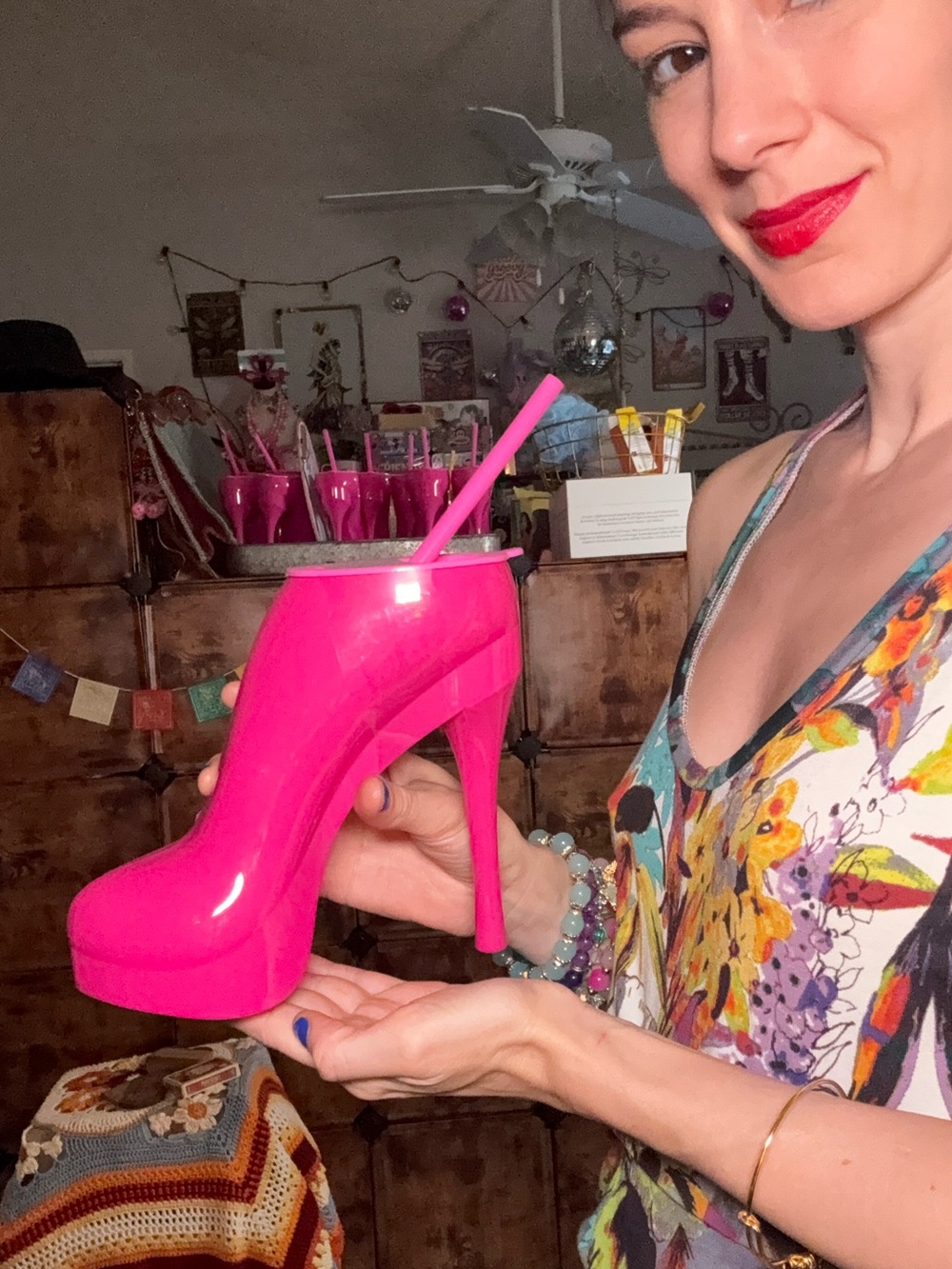 Bachelorette Hot Pink High Heel Novelty Tumbler Cup (s)